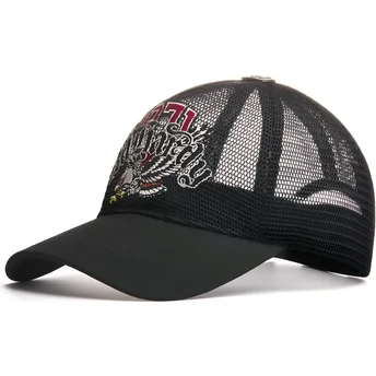 Cap zaoblená black snapback Ed Hardy