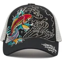 siltovka-zaoblena-cierna-snapback-1971-koi-fish-ed-hardy