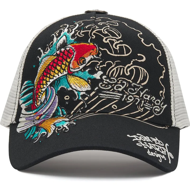 siltovka-zaoblena-cierna-snapback-1971-koi-fish-ed-hardy