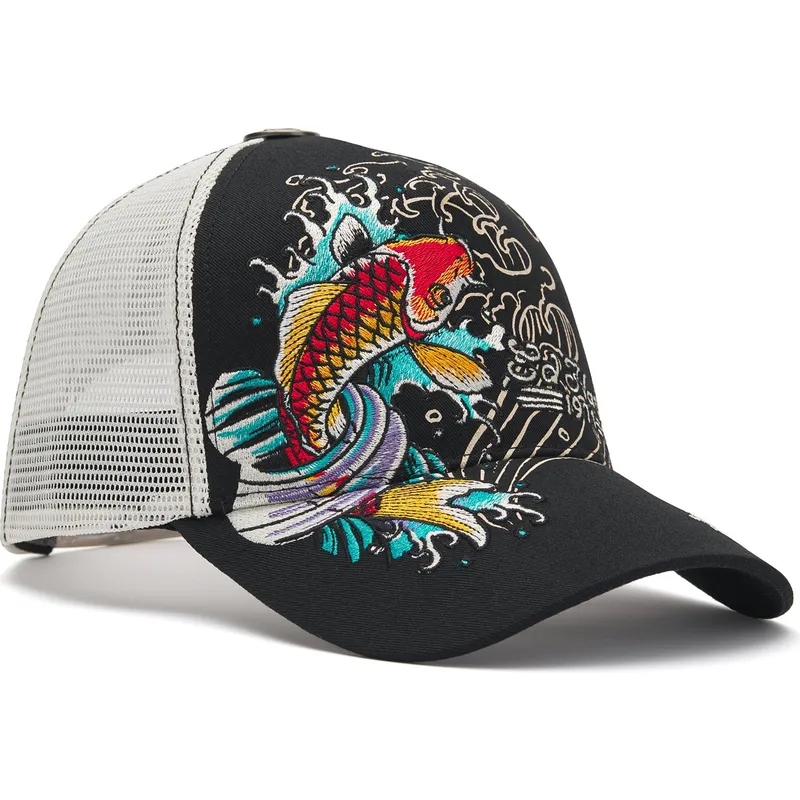 siltovka-zaoblena-cierna-snapback-1971-koi-fish-ed-hardy