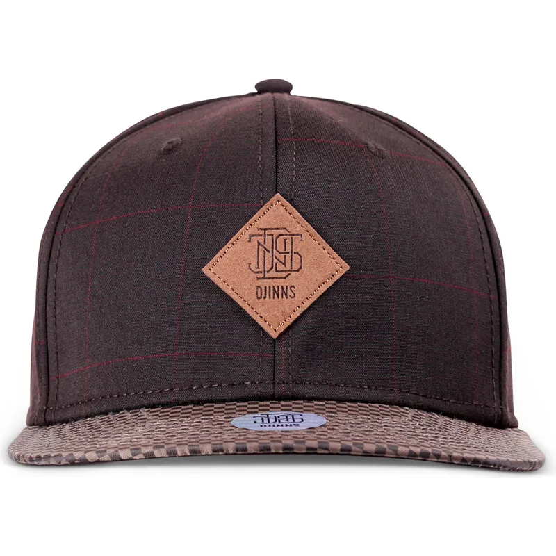 gorra-plana-marron-ajustable-glencheck-de-djinns
