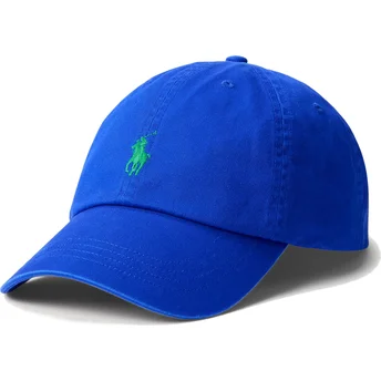 Gorra curva azul ajustable con logo verde Cotton Chino Classic Sport de Polo Ralph Lauren