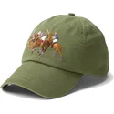 grune-verstellbare-curved-cap-twill-triple-pony-von-polo-ralph-lauren