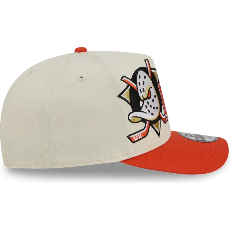 beige-und-orange-gebogene-snapback-kappe-9fifty-a-frame-classic-der-anaheim-ducks-nhl-von-new-era