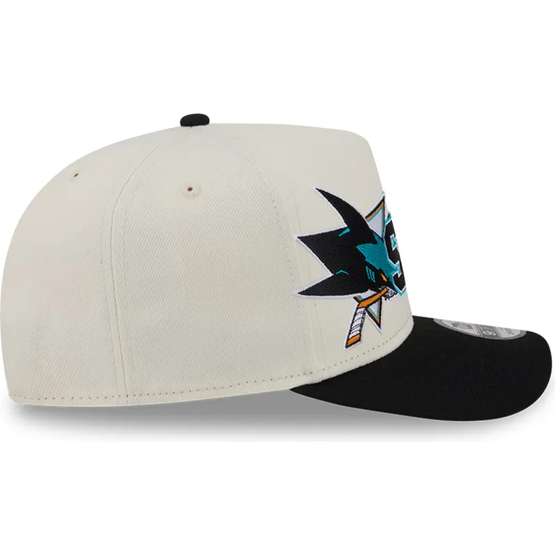 siltovka-zaoblena-bezova-snapback-9fifty-a-frame-classic-san-jose-sharks-nhl-new-era