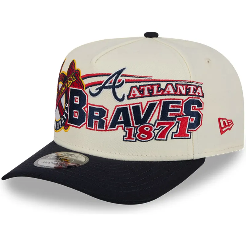 new-era-curved-brim-9fifty-a-frame-classic-atlanta-braves-mlb-beige-and-black-snapback-cap