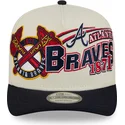 beige-und-schwarze-gebogene-snapback-kappe-9fifty-a-frame-classic-der-atlanta-braves-mlb-von-new-era