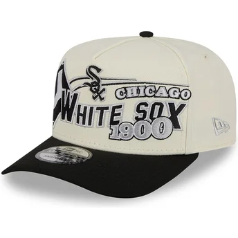 Καπέλο με καμπύλη μπεζ και μαύρο snapback 9FIFTY A Frame Classic των Chicago White Sox MLB της New Era
