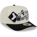 beige-und-schwarze-gebogene-snapback-kappe-9fifty-a-frame-classic-der-chicago-white-sox-mlb-von-new-era