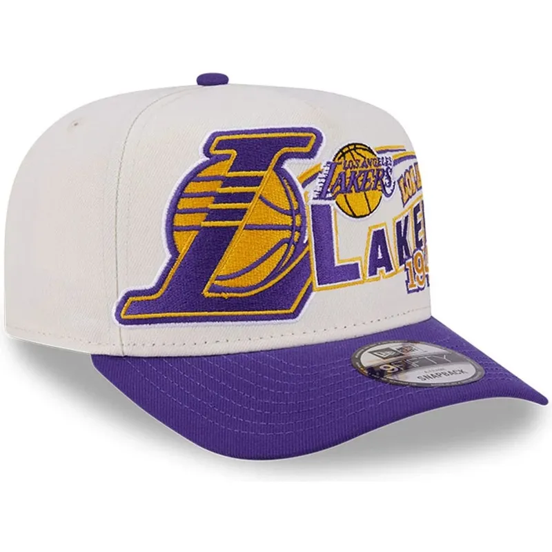 gorra-curva-beige-y-violeta-snapback-9fifty-a-frame-classic-de-los-angeles-lakers-nba-de-new-era