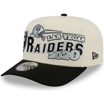 Gorra curva beige y negra snapback 9FIFTY A Frame Classic de Las Vegas Raiders NFL de New Era