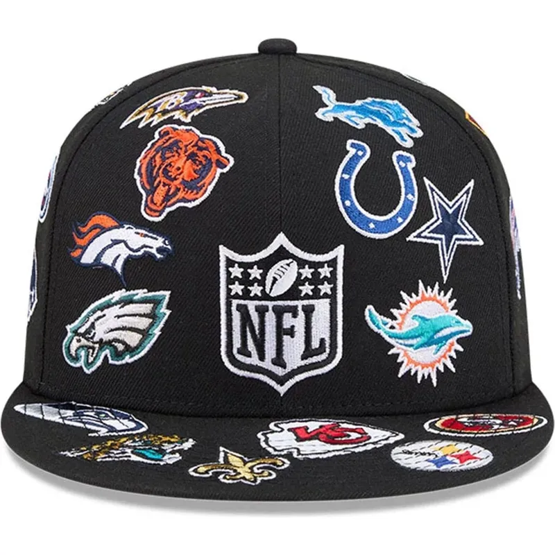 schwarze-enganliegende-59fifty-all-over-nfl-flat-cap-von-new-era