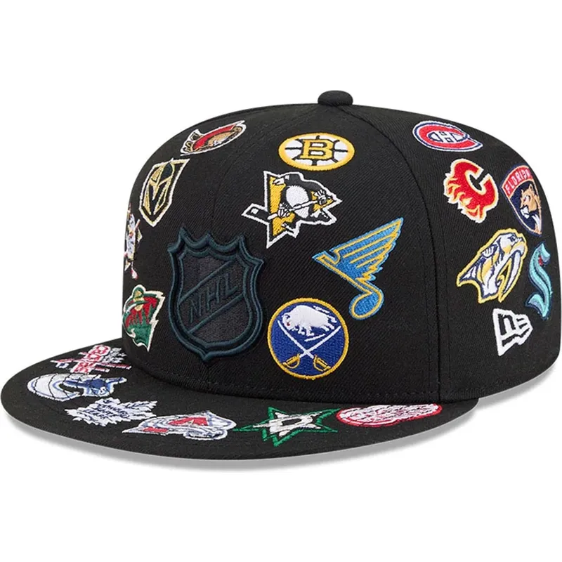 gorra-plana-negra-ajustada-59fifty-all-over-de-nhl-de-new-era