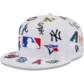 Cap rovná white ajustada 59FIFTY All Over MLB New Era