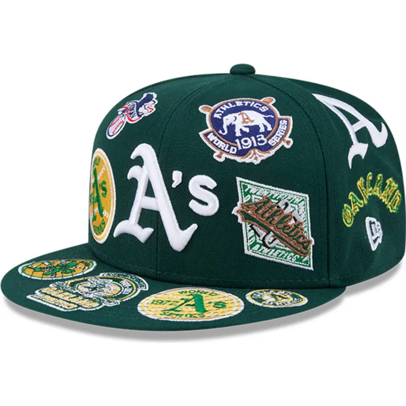 grune-enganliegende-59fifty-all-over-flat-cap-der-oakland-athletics-mlb-von-new-era