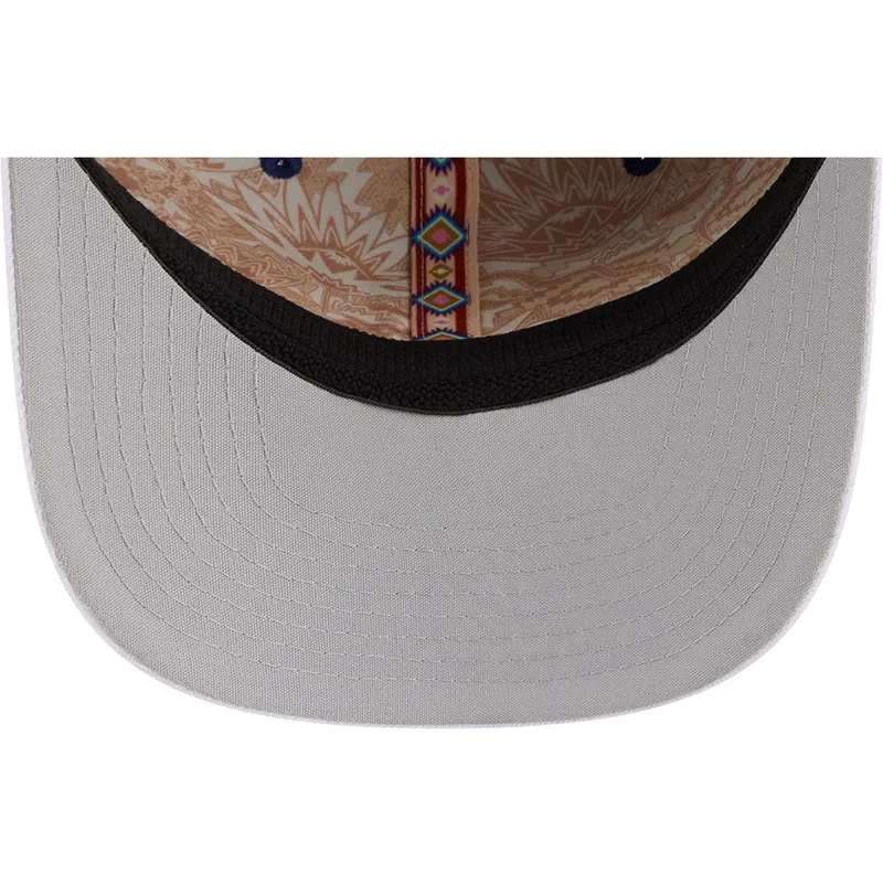 blaue-und-weisse-gebogene-snapback-kappe-9seventy-stretch-snap-flower-der-los-angeles-dodgers-mlb-von-new-era