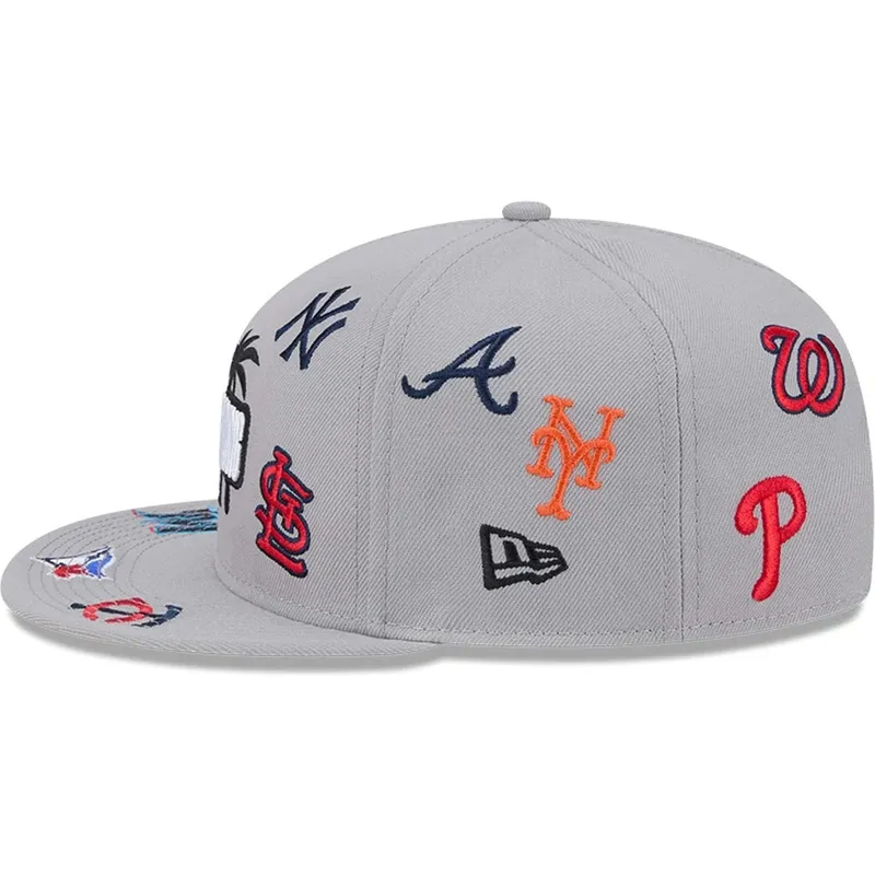 graue-flatcap-snapback-9fifty-scattered-grapefruit-league-logo-von-mlb-von-new-era
