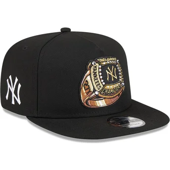 Schwarze flache Snapback-Kappe 9FIFTY A Frame Ring der New York Yankees MLB von New Era