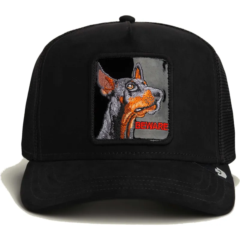 siltovky-zaoblena-cierna-snapback-black-out-doberman-metallic-the-farm-goorin-bros