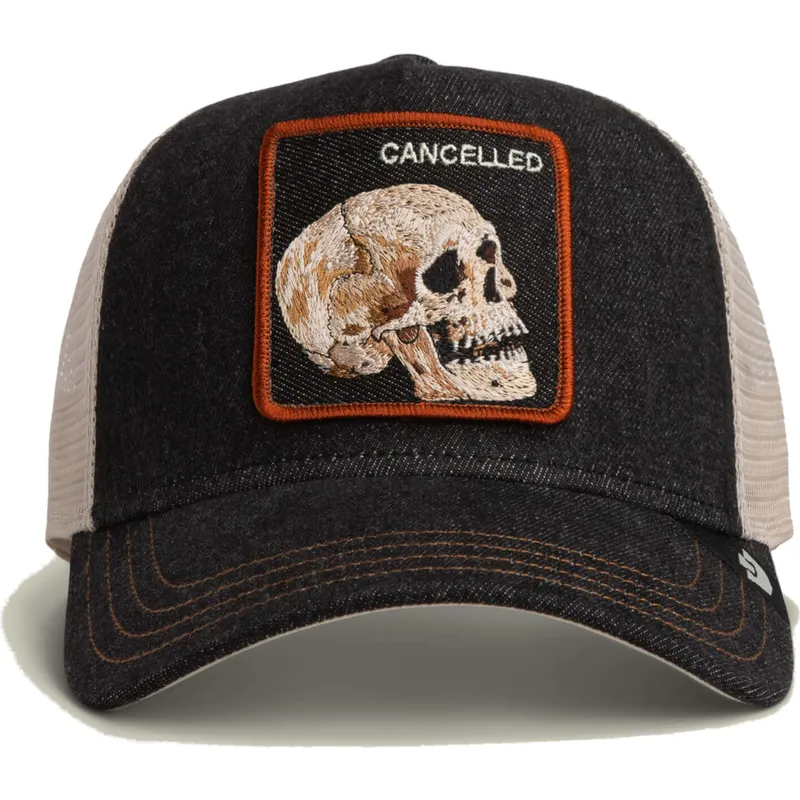 siltovka-zaoblena-cierna-snapback-cancelled-denim-skull-the-farm-goorin-bros