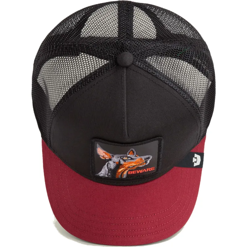 siltovky-zaoblena-kamionista-cierna-snapback-perro-doberman-beware-the-farm-the-farm-de-goorin-bros