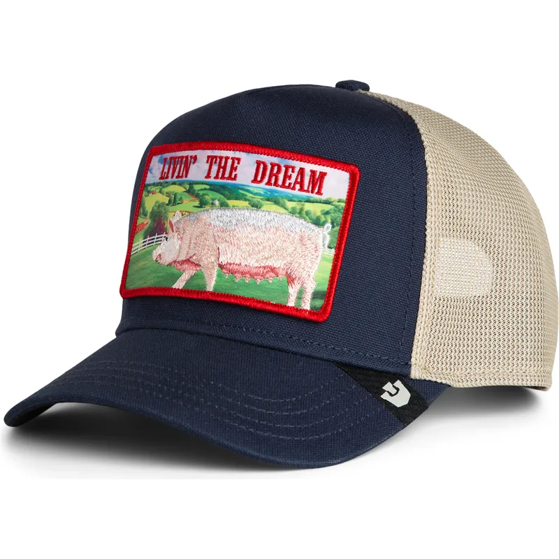 siltovka-zaoblena-tmavomodra-snapback-livin-the-dream-greener-grass-the-farm-goorin-bros