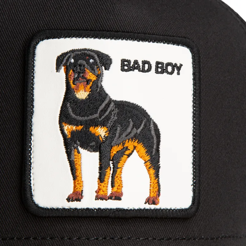 gorra-trucker-negra-y-marron-perro-rottweiler-bad-boy-the-farm-de-goorin-bros