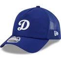 blaue-trucker-kappe-9forty-apex-batting-practice-logo-der-los-angeles-dodgers-mlb-von-new-era
