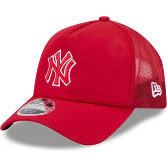Rote Trucker-Kappe mit rotem Logo 9FORTY APEX Batting Practice der New York Yankees MLB von New Era