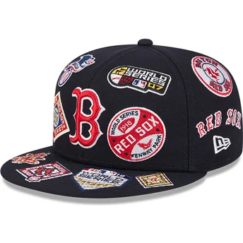 Šiltovka rovná tmavomodrá upravená 59FIFTY All Over Boston Red Sox MLB New Era
