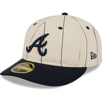 Šiltovka zaoblená béžová upravená 59FIFTY Retro Crown Linen Atlanta Braves MLB New Era