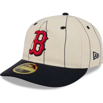 Šiltovky zaoblená béžová upravený 59FIFTY Retro Crown Linen Boston Red Sox MLB New Era