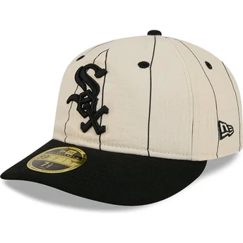 Šiltovka rovná béžová upravená 59FIFTY Retro Crown Linen Chicago White Sox MLB New Era