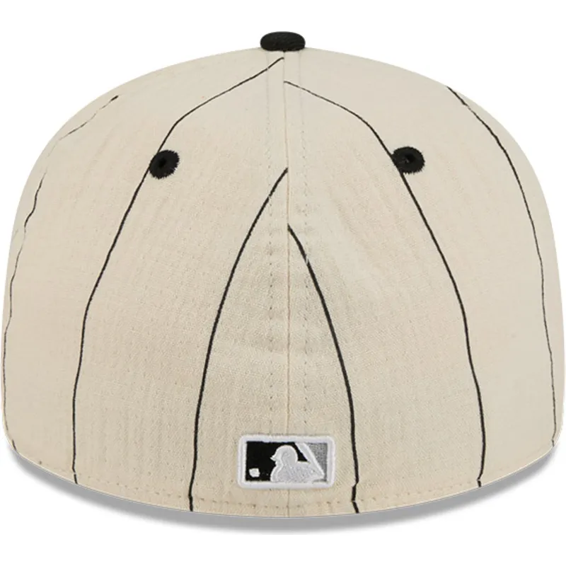 beige-angepasste-flache-kappe-59fifty-retro-crown-linen-der-chicago-white-sox-mlb-von-new-era