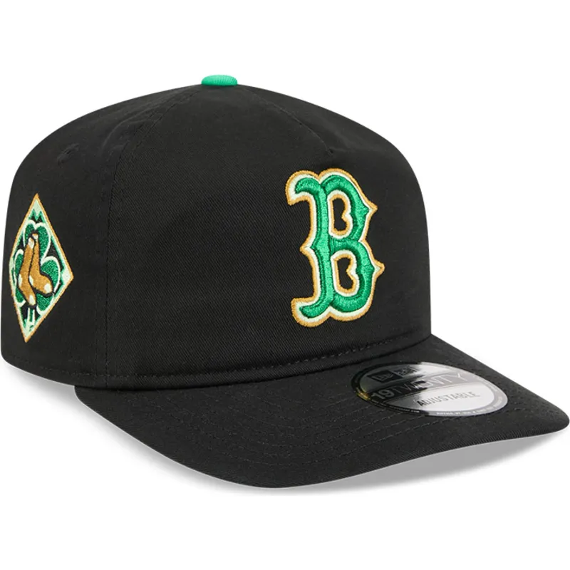 schwarze-gebogene-snapback-kappe-19twenty-saint-patrick-s-day-der-boston-red-sox-mlb-von-new-era