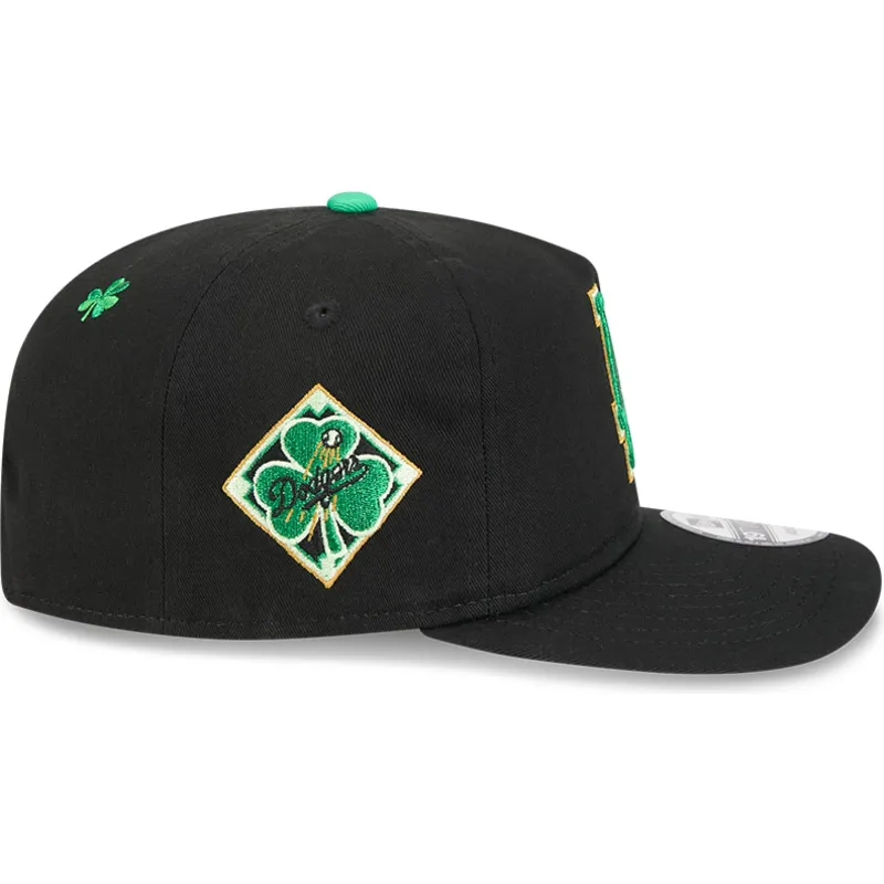 schwarze-gebogene-snapback-kappe-19twenty-saint-patrick-s-day-der-los-angeles-dodgers-mlb-von-new-era