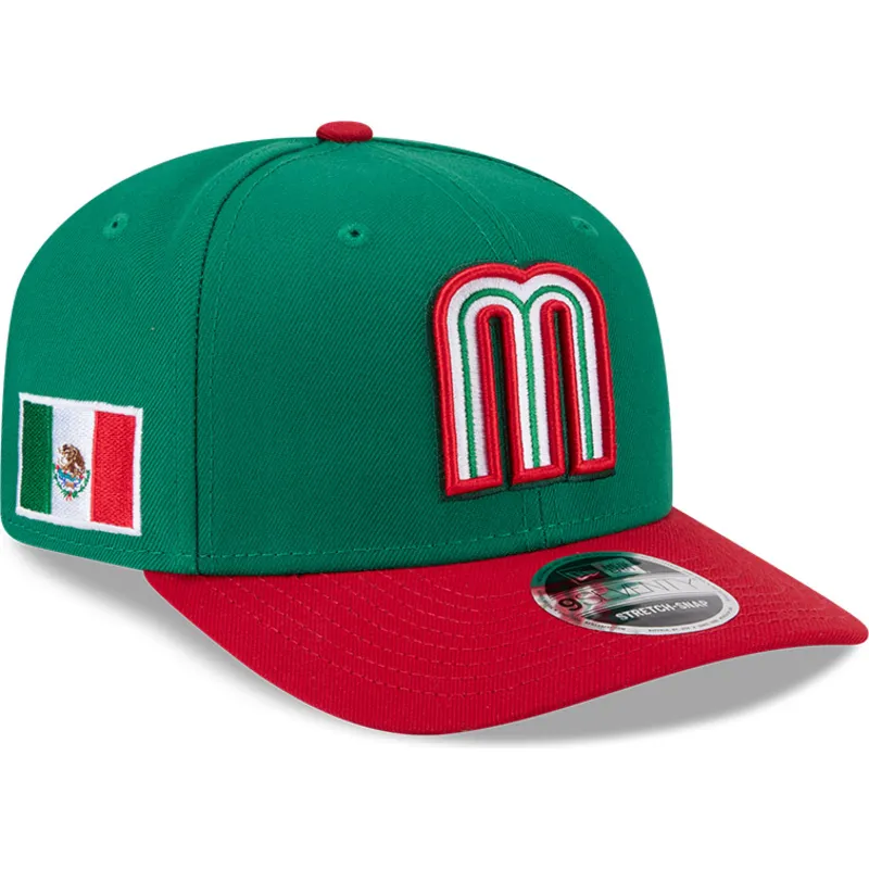 siltovka-zaoblena-zelena-snapback-9seventy-stretch-snap-mexico-2026-world-baseball-classic-world-baseball-classic-new-era