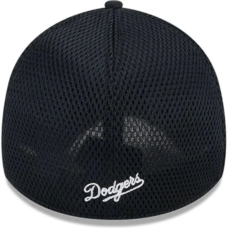schwarze-enganliegende-trucker-kappe-mit-schwarzem-logo-39thirty-evergreen-neo-der-los-angeles-dodgers-mlb-von-new-era