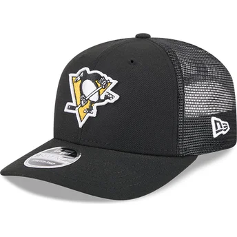 New Era 9SEVENTY Stretch Snap Evergreen Pittsburgh Penguins NHL Black Trucker Hat