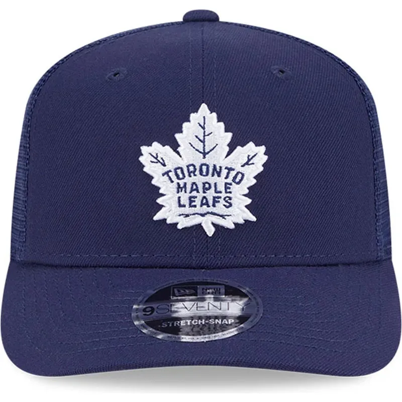 marineblaue-trucker-kappe-9seventy-stretch-snap-evergreen-der-toronto-maple-leafs-nhl-von-new-era