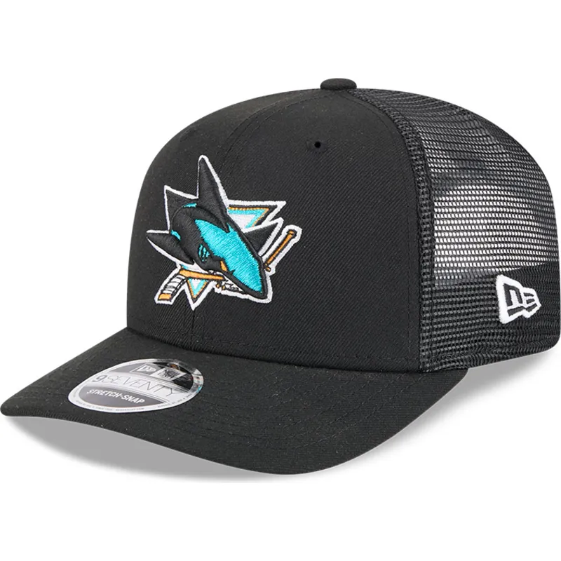 new-era-9seventy-stretch-snap-evergreen-san-jose-sharks-nhl-black-trucker-hat