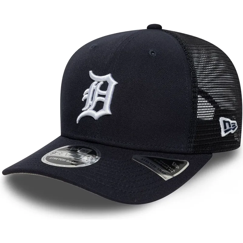 marineblaue-trucker-kappe-9seventy-stretch-snap-evergreen-der-detroit-tigers-mlb-von-new-era