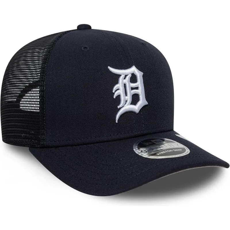 marineblaue-trucker-kappe-9seventy-stretch-snap-evergreen-der-detroit-tigers-mlb-von-new-era