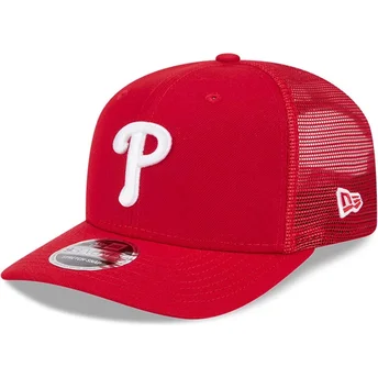 Gorra trucker roja 9SEVENTY Stretch Snap Evergreen de Philadelphia Phillies MLB de New Era