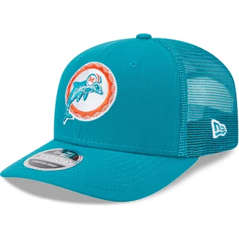 Καπέλο trucker μπλε 9SEVENTY Stretch Snap Evergreen Helmet των Miami Dolphins NFL της New Era