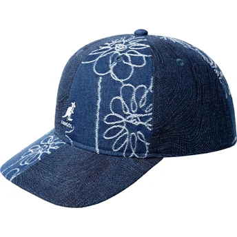 Gorra curva azul marino ajustable Denim Mashup Medium Blue Floral de Kangol