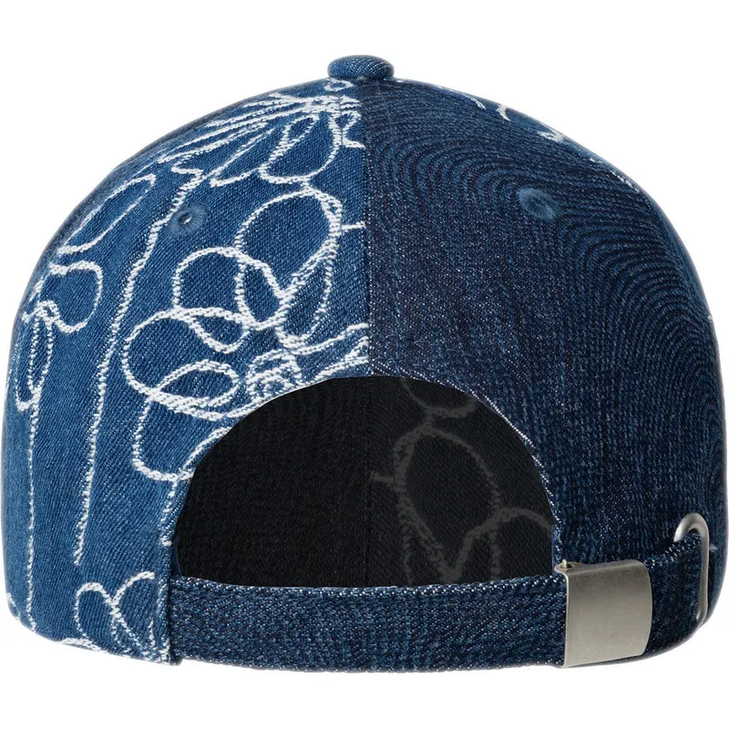 marineblaue-verstellbare-curved-cap-denim-mashup-medium-blue-floral-von-kangol