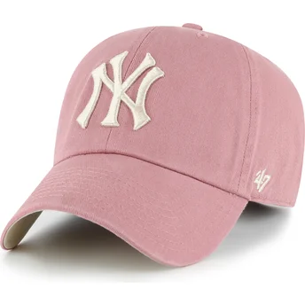 Šiltovka zaoblená ružová nastaviteľný Clean Up Ballpark New York Yankees MLB 47 Brand