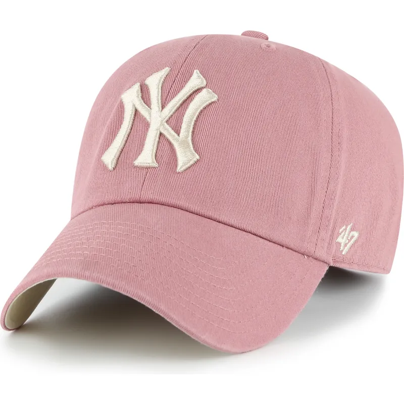 gorra-curva-rosa-ajustable-clean-up-ballpark-de-new-york-yankees-mlb-de-47-brand