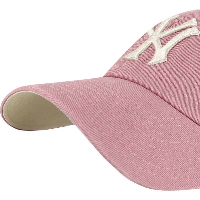 rosa-verstellbare-curved-cap-clean-up-ballpark-der-new-york-yankees-mlb-von-47-brand
